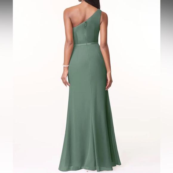 Azazie Liza Gown In Eucalyptus - Picture 2 of 3